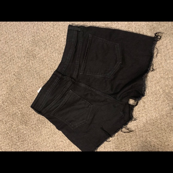 Black Distressed Shorts - Picture 2 of 4